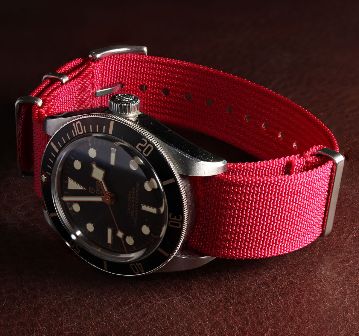 Ribbed Red Nato Strap - Image 2