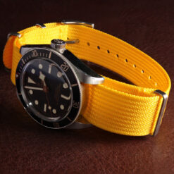 Alternative view of Ribbed Yellow Nato Strap