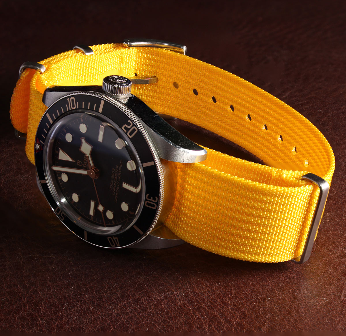 Ribbed Yellow Nato Strap - Image 2